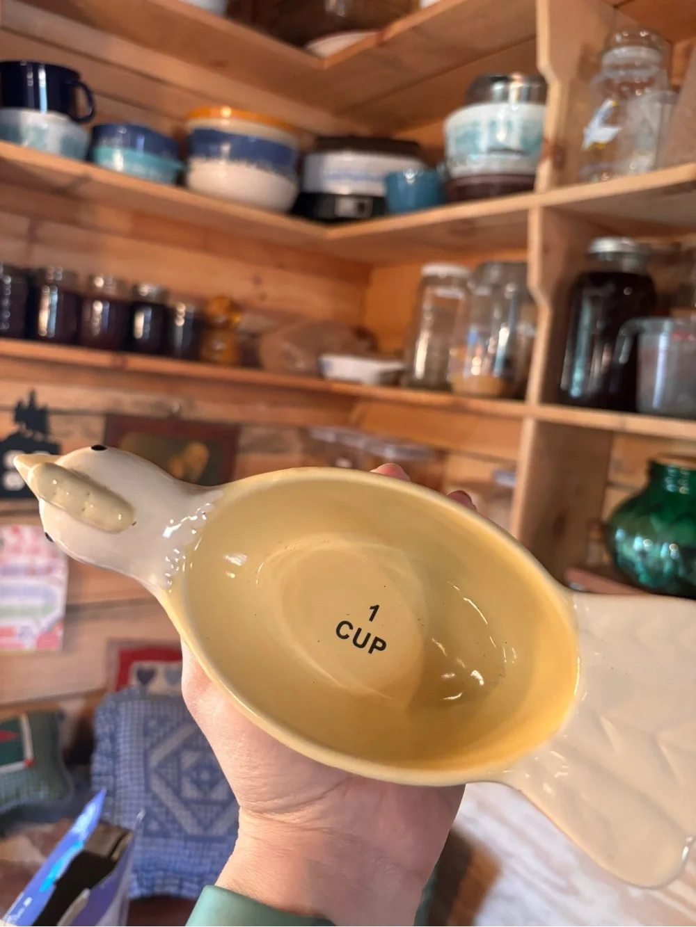 Yellow Ceramic Hen measuring cup - Charming Small hen Kitchen Accent